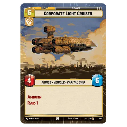 Corporate Light Cruiser Common card from the Star Wars Unlimited set Jump to Lightspeed