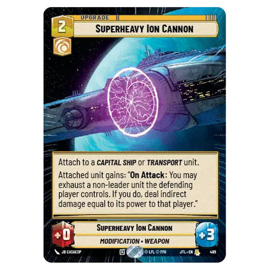 Superheavy Ion Cannon Rare card from the Star Wars Unlimited set Jump to Lightspeed