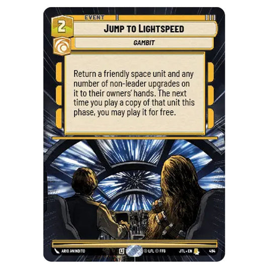 Jump to Lightspeed Rare card from the Star Wars Unlimited set Jump to Lightspeed