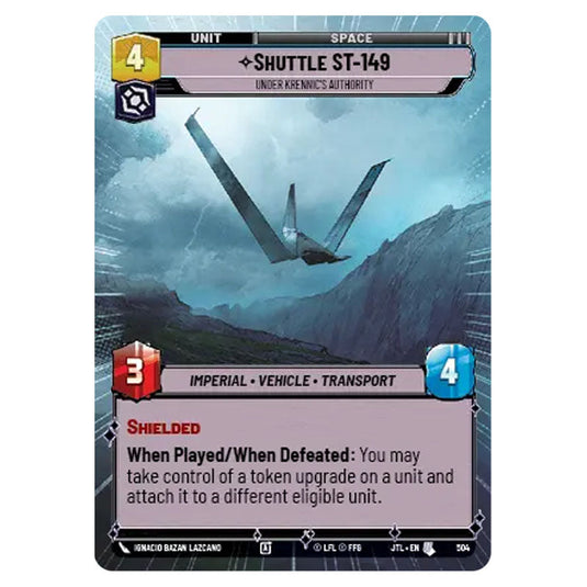 Shuttle ST-149 Under Krennic's Authority Uncommon card from the Star Wars Unlimited set Jump to Lightspeed