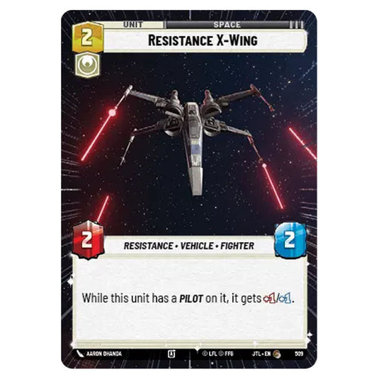 Resistance X-Wing Common card from the Star Wars Unlimited set Jump to Lightspeed