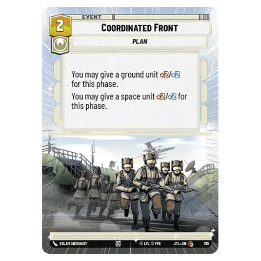 Coordinated Front Common card from the Star Wars Unlimited set Jump to Lightspeed