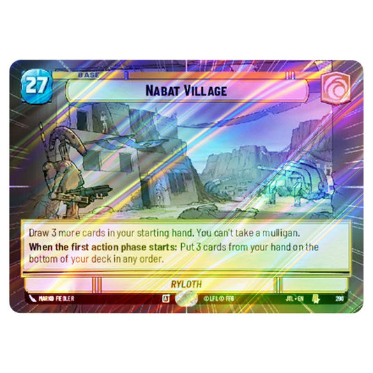 Nabat Village Rare card from the Star Wars Unlimited set Jump to Lightspeed