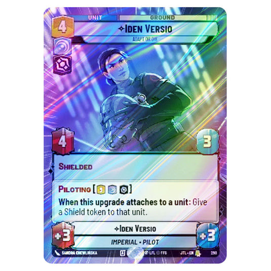 Iden Versio Adapt or Die Rare card from the Star Wars Unlimited set Jump to Lightspeed