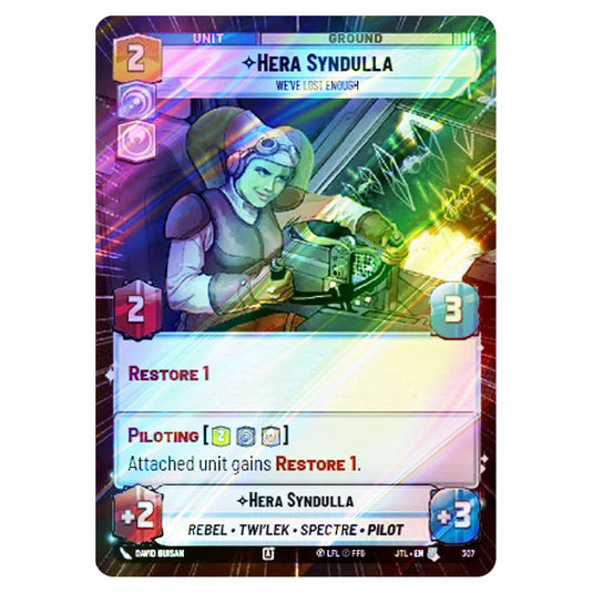Hera Syndulla We've Lost Enough Uncommon card from the Star Wars Unlimited set Jump to Lightspeed
