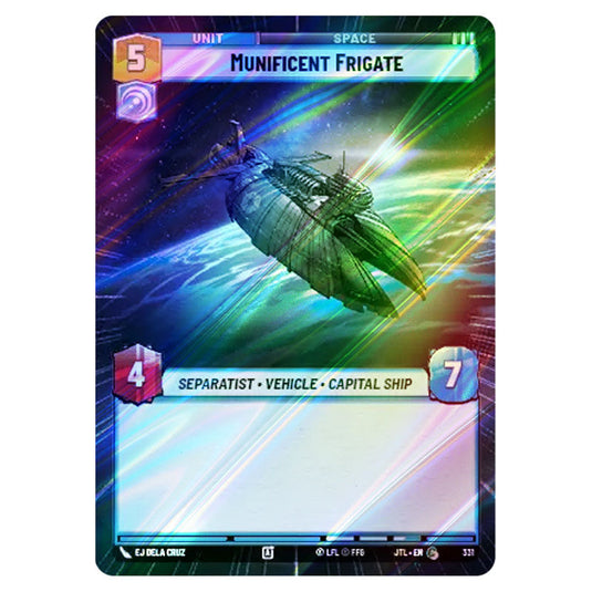 Munificent Frigate Common card from the Star Wars Unlimited set Jump to Lightspeed