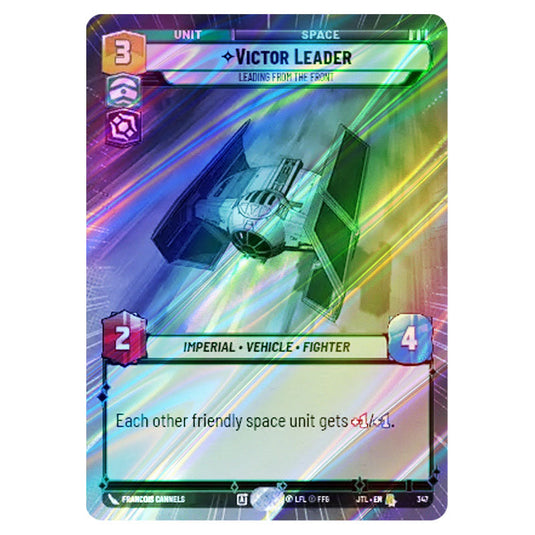 Victor Leader Leading from the Front Rare card from the Star Wars Unlimited set Jump to Lightspeed