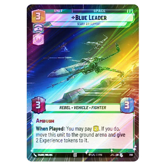 Blue Leader Scarif Air Support Uncommon card from the Star Wars Unlimited set Jump to Lightspeed