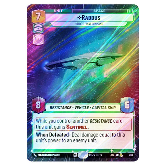 Raddus Holdo's Final Command Rare card from the Star Wars Unlimited set Jump to Lightspeed