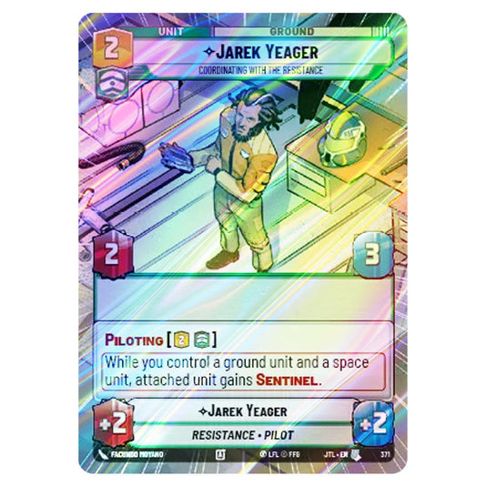 Jarek Yeager Coordinating With The Resistance Uncommon card from the Star Wars Unlimited set Jump to Lightspeed