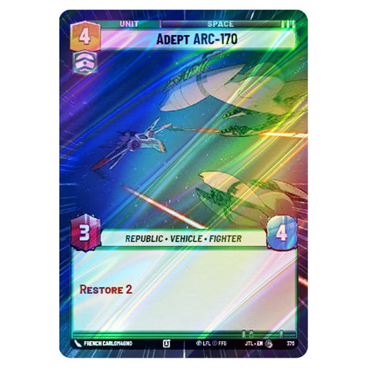 Adept ARC-170 Common card from the Star Wars Unlimited set Jump to Lightspeed