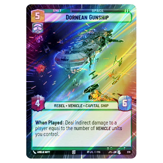 Dornean Gunship Uncommon card from the Star Wars Unlimited set Jump to Lightspeed