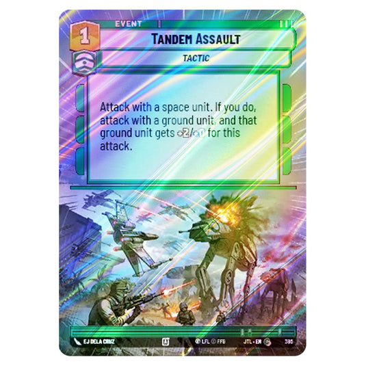Tandem Assault Common card from the Star Wars Unlimited set Jump to Lightspeed