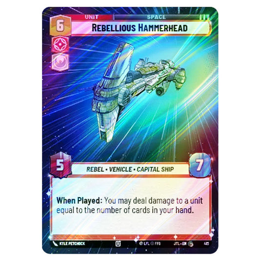 Rebellious Hammerhead Common card from the Star Wars Unlimited set Jump to Lightspeed