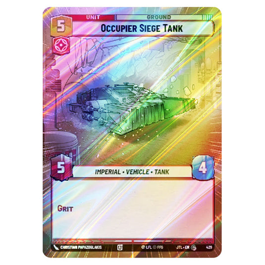 Occupier Siege Tank Common card from the Star Wars Unlimited set Jump to Lightspeed