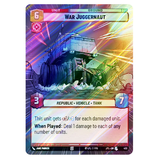 War Juggernaut Uncommon card from the Star Wars Unlimited set Jump to Lightspeed