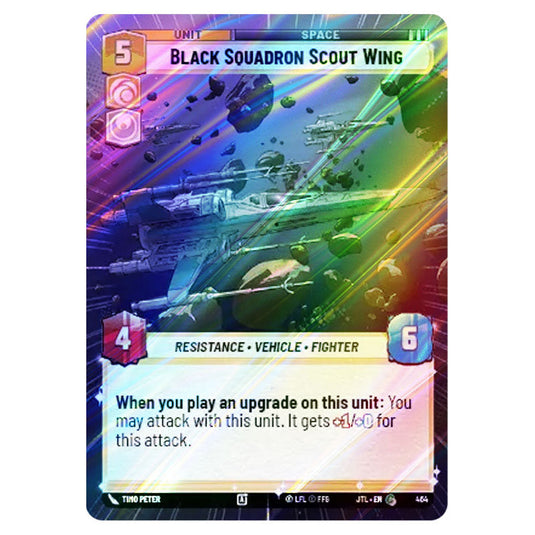 Black Squadron Scout Wing Common card from the Star Wars Unlimited set Jump to Lightspeed