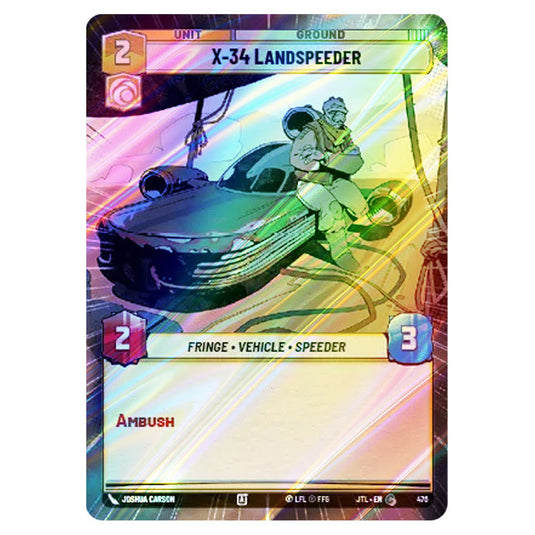 X-34 Landspeeder Common card from the Star Wars Unlimited set Jump to Lightspeed
