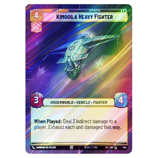 Kimogila Heavy Fighter Common card from the Star Wars Unlimited set Jump to Lightspeed