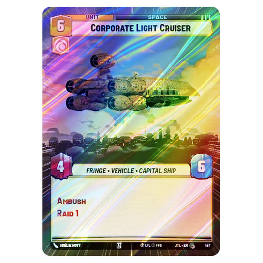 Corporate Light Cruiser Common card from the Star Wars Unlimited set Jump to Lightspeed
