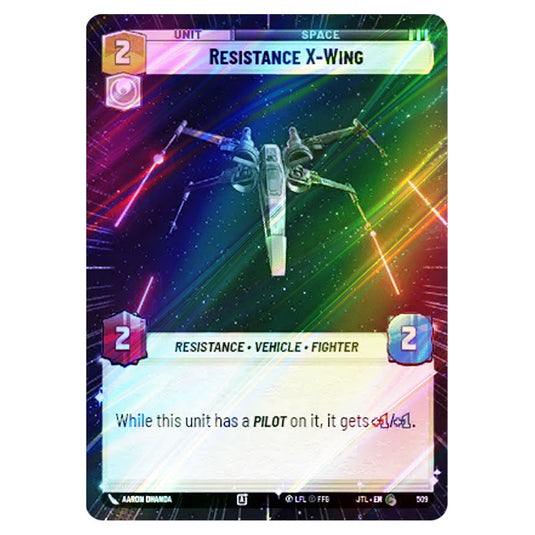 Resistance X-Wing Common card from the Star Wars Unlimited set Jump to Lightspeed