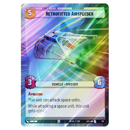 Retrofitted Airspeeder Uncommon card from the Star Wars Unlimited set Jump to Lightspeed