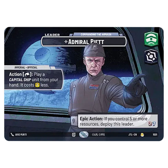 Admiral Piett Commanding the Armada Rare card from the Star Wars Unlimited set Jump to Lightspeed