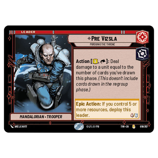 Star Wars Unlimited - Twilight of the Republic - Pre Vizsla Pursuing the Throne (Rare) - 010/257