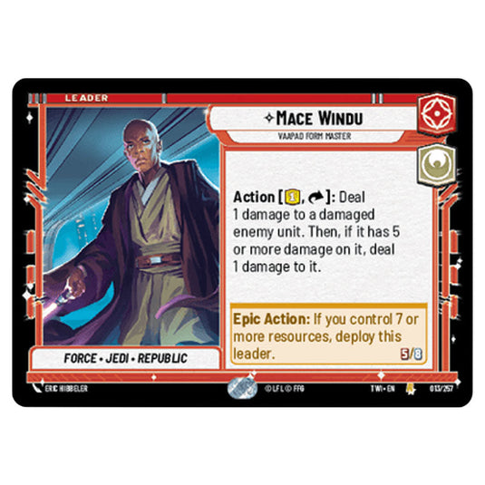 Star Wars Unlimited - Twilight of the Republic - Mace Windu Vaapad Form Master (Rare) - 013/257