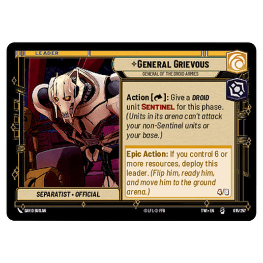 Star Wars Unlimited - Twilight of the Republic - General Grievous General of the Droid Armies (Special) - 015/257