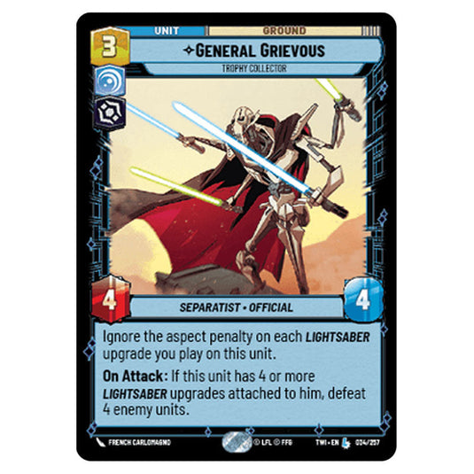 Star Wars Unlimited - Twilight of the Republic - General Grievous Trophy Collector (Legendary) - 034/257