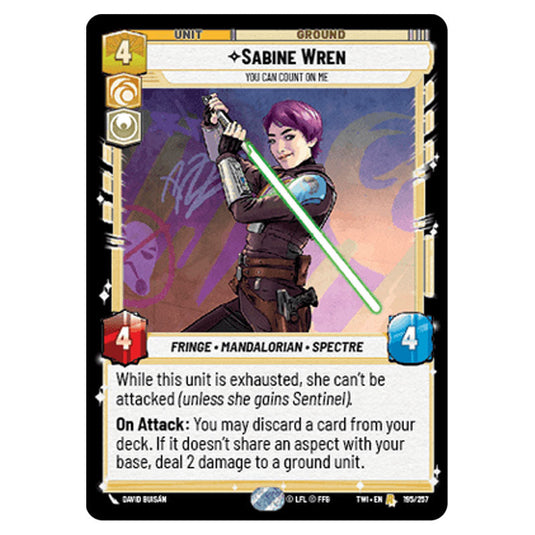 Star Wars Unlimited - Twilight of the Republic - Sabine Wren You Can Count On Me (Rare) - 195/257