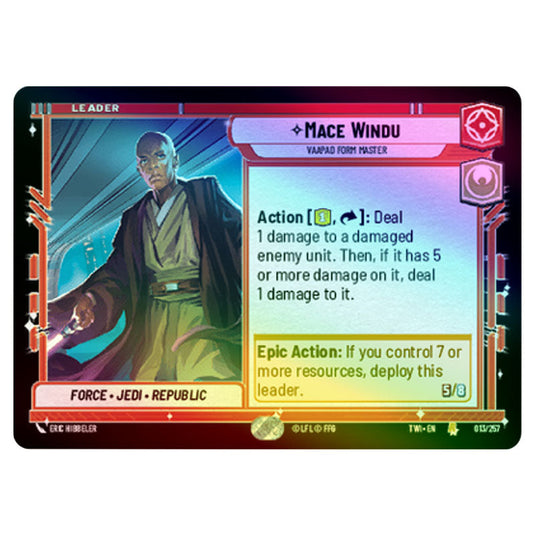 Star Wars Unlimited - Twilight of the Republic - Mace Windu Vaapad Form Master (Rare) - 013/257 (Foil)