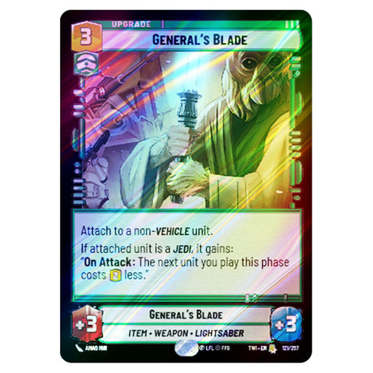 Star Wars Unlimited - Twilight of the Republic - General's Blade (Rare) - 121/257 (Foil)
