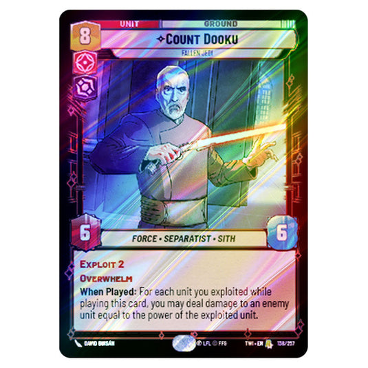 Star Wars Unlimited - Twilight of the Republic - Count Dooku Fallen Jedi (Rare) - 138/257 (Foil)