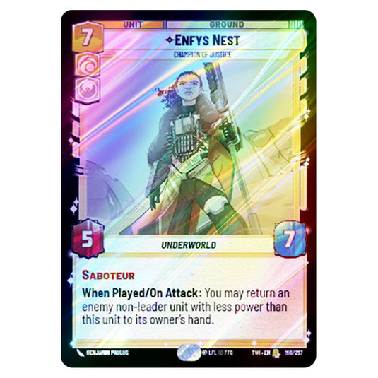 Star Wars Unlimited - Twilight of the Republic - Enfys Nest Champion of Justice (Rare) - 198/257 (Foil)