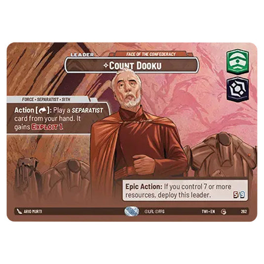 Star Wars Unlimited - Twilight of the Republic - Count Dooku Face of the Confederacy (Common) - 262/257 (Showcase)