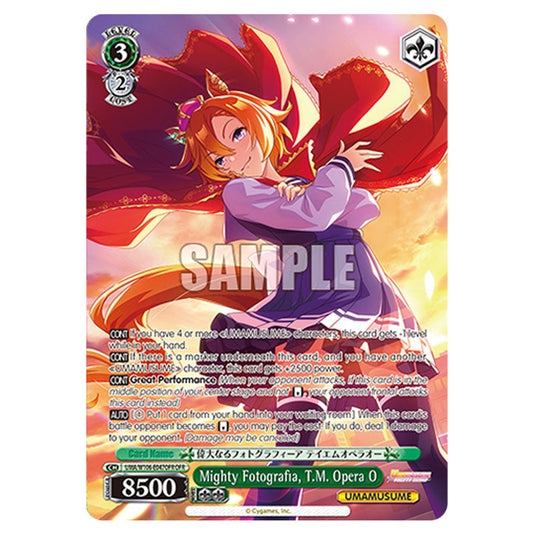 Mighty Fotografia, T.M. Opera O UMA/W106-E047OFR card from the Weiss Schwarz set Umamusume: Pretty Derby