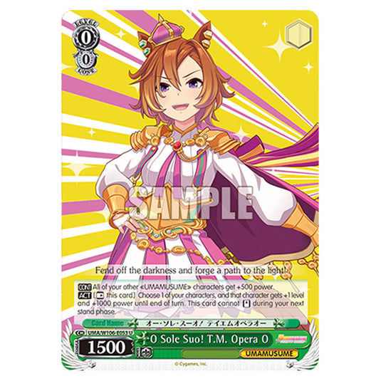 O Sole Suo! T.M. Opera O UMA/W106-E053 card from the Weiss Schwarz set Umamusume: Pretty Derby