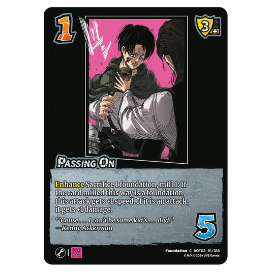 Passing On card from the Attack on Titan set Origins of Power C 02 061/186