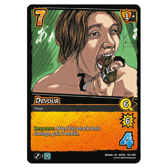 Devour card from the Attack on Titan set Origins of Power UC 02 123/186