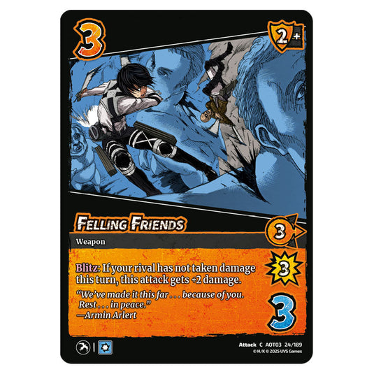 Felling Friends card from the Attack on Titan set Apocalypse 024/189 03