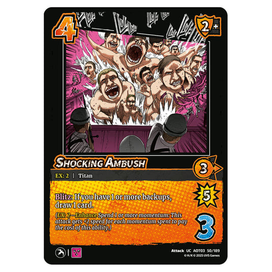 Shocking Ambush card from the Attack on Titan set Apocalypse 050/189 03