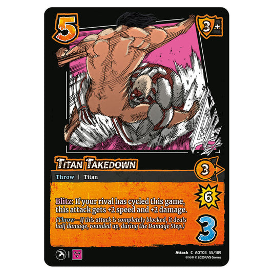 Titan Takedown card from the Attack on Titan set Apocalypse 055/189 03