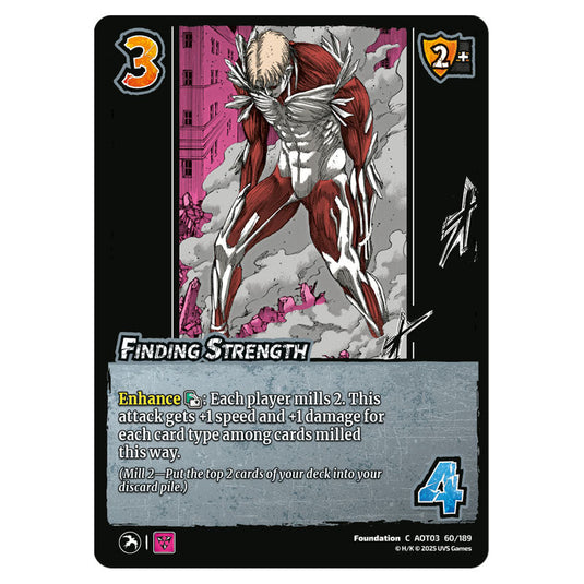Finding Strength card from the Attack on Titan set Apocalypse 060/189 03
