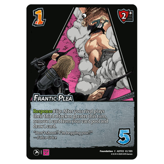 Frantic Plea card from the Attack on Titan set Apocalypse 061/189 03