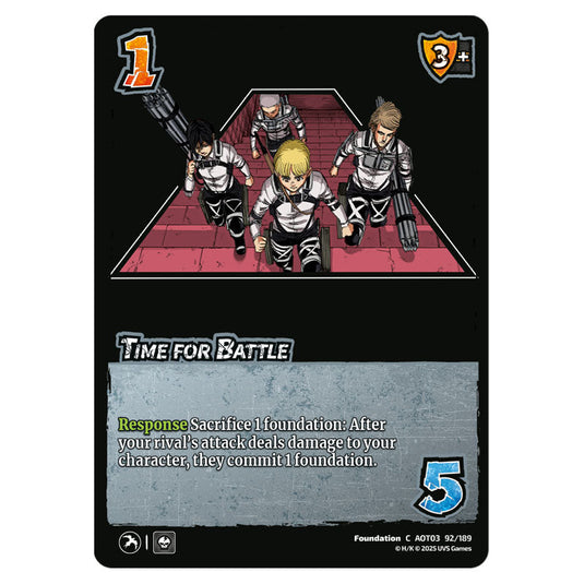 Time for Battle card from the Attack on Titan set Apocalypse 092/189 03