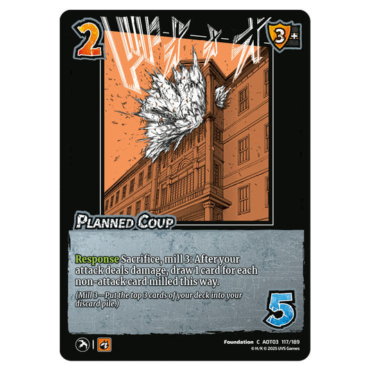 Planned Coup card from the Attack on Titan set Apocalypse 117/189 03