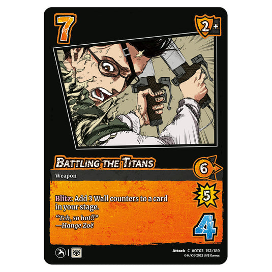 Battling the Titans card from the Attack on Titan set Apocalypse 152/189 03