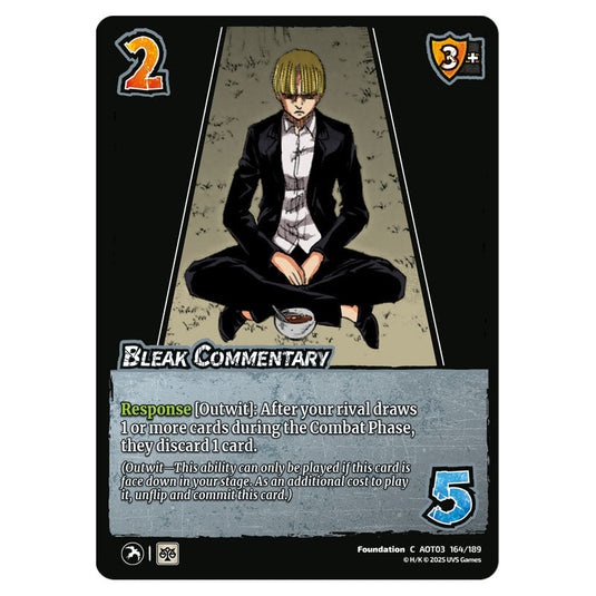 Bleak Commentary card from the Attack on Titan set Apocalypse 164/189 03